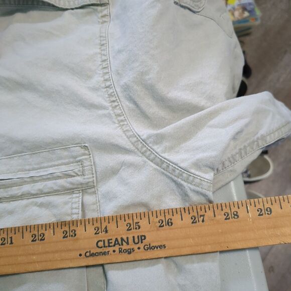 Cabelas Safari Shirt Men's xxLarge Tall Utility Outdoor Workwear Heavy Epaulet - Picture 4 of 5